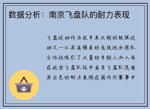 数据分析：南京飞盘队的耐力表现